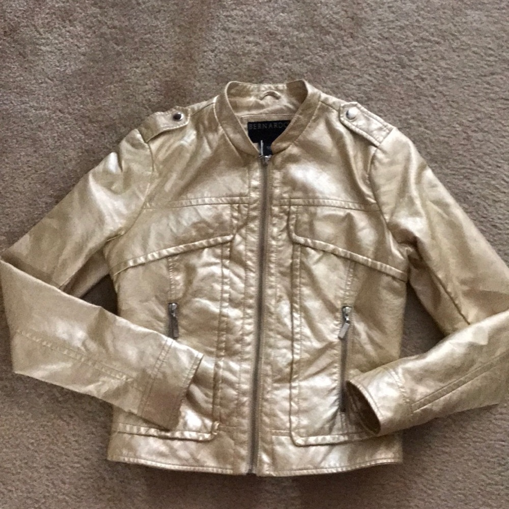 Gold Vegan Leather Jacket